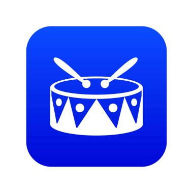 Davul ve sopaları simgesi dijital mavi