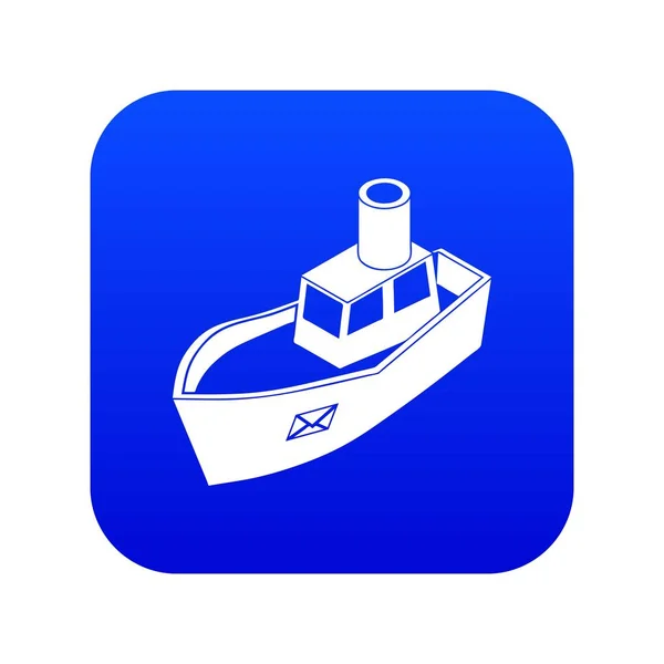 Vecteur bleu d'icône de livraison de navire de mer — Image vectorielle