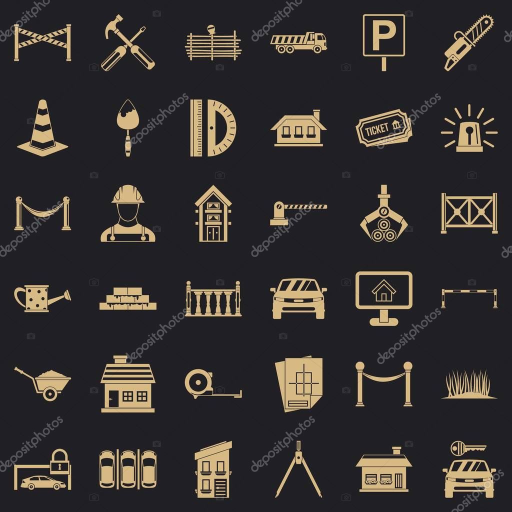 Equipment icons set. Simple style of 36 equipment vector icons for web for any design