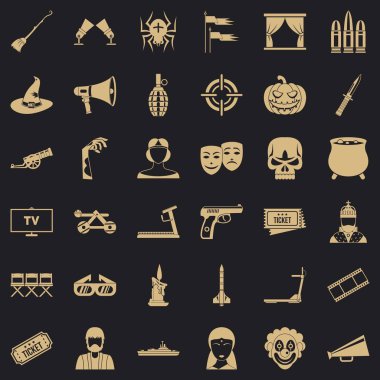 Film ekran simgeleri hazır, simle stili