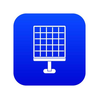 Güneş paneli simgesi dijital mavi