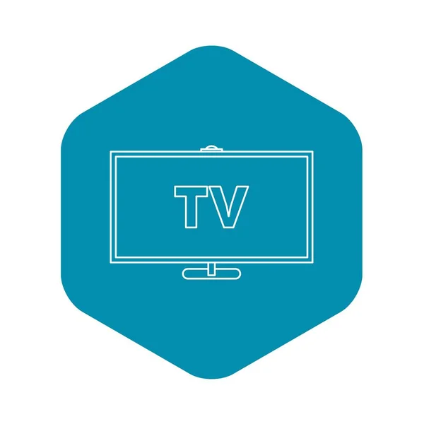 Televisie icoon, outline stijl — Stockvector