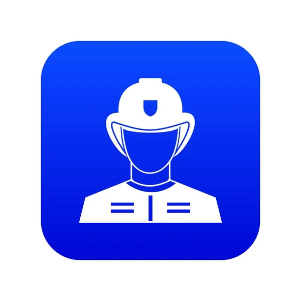 Ícone de bombeiro azul digital — Vetor de Stock