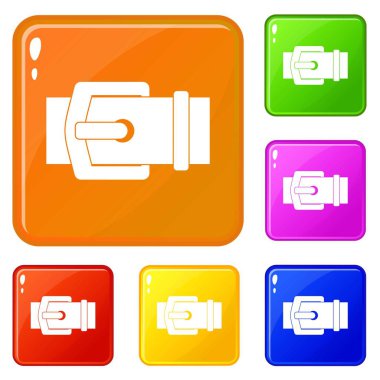 Zarif kemer simgeleri vektör rengini ayarlar