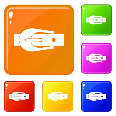 Zarif pantolon kemer ikonseti vektör rengi