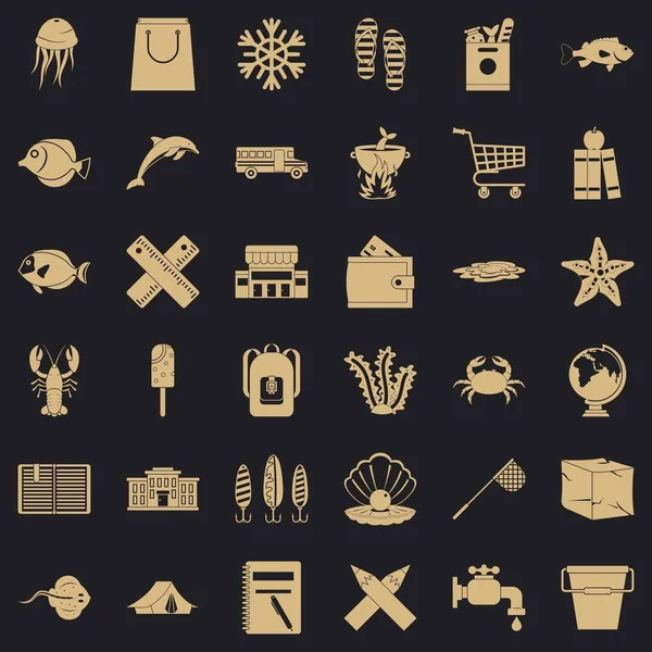 Balık Icons set, simle stili