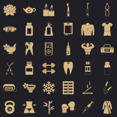 Sağlıklı simgeler kümesi, simle stili