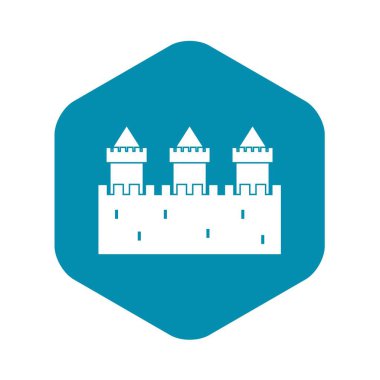 Ortaçağ Duvar ve kuleleri simgesi, basit tarzı