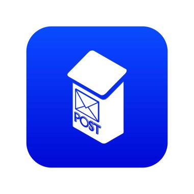 Daire posta kutusu simgesi mavi vektör