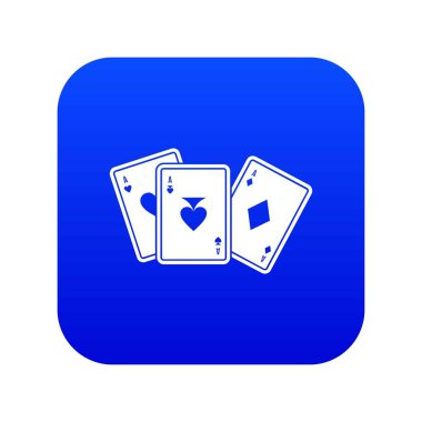 Oyun kartları simgesi dijital mavi