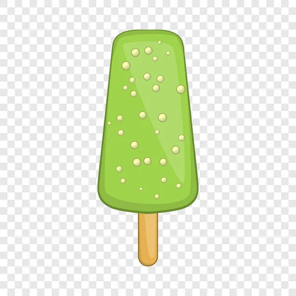 Ícone de sorvete verde, estilo dos desenhos animados — Vetor de Stock