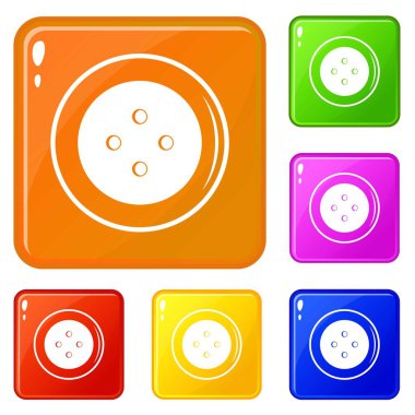 Giyim simgeleri için düğme vektör renk ayarlamak