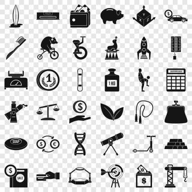 Sayı denge Icons set, basit tarzı