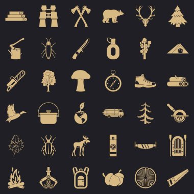 Ayı Icons set, basit tarzı