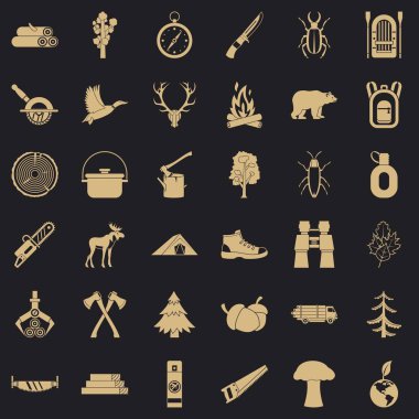 Açık Icons set, basit tarzı