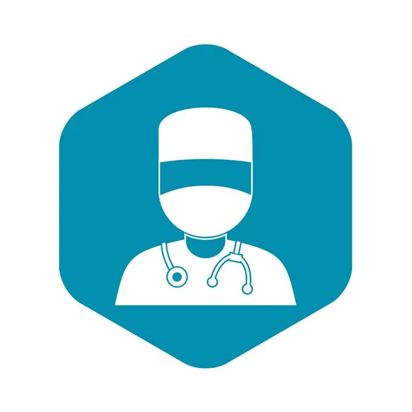 Médico con icono de máscara, estilo simple — Archivo Imágenes Vectoriales