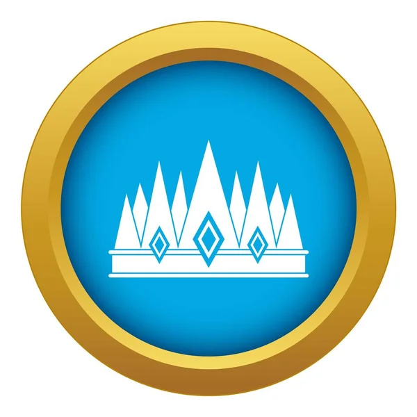 Corona icono azul vector aislado — Vector de stock