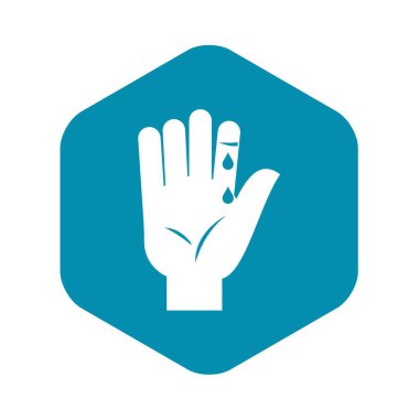 Kan damlayan kutsal kişilerin resmi, basit tarzı ile parmak