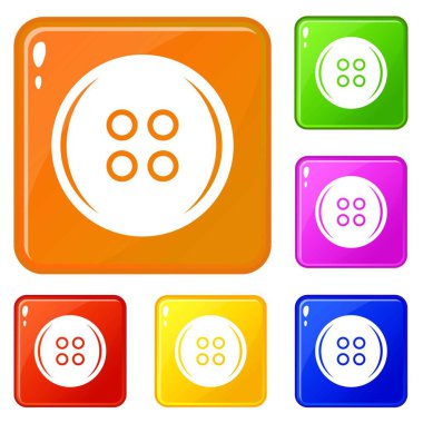 Plastik düğme simgeler vektör renk ayarla