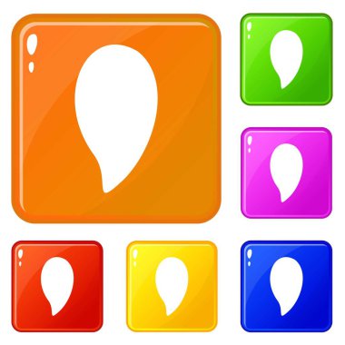 Badem fıstığı simgeleri vektör renk ayarlamak