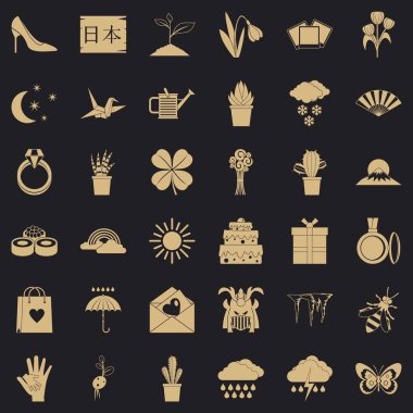 Bitki Icons set, simle stili