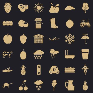 Sonbahar Icons set, basit tarzı