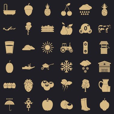 Sıcaklık Icons set, basit tarzı