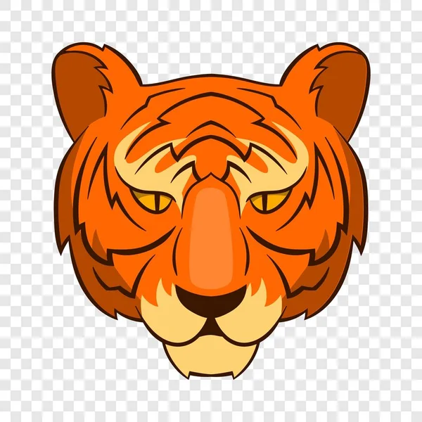 Icono de cabeza de tigre, estilo de dibujos animados — Vector de stock