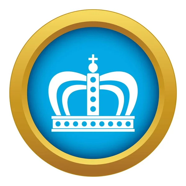 Monarchie Krone Symbol blauer Vektor isoliert — Stockvektor