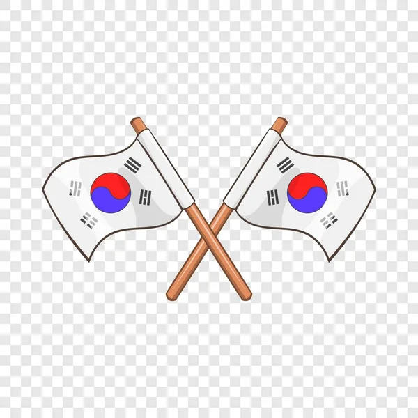 Banderas de Corea del Sur icono, estilo de dibujos animados — Archivo Imágenes Vectoriales