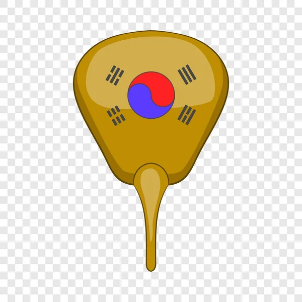 Korejský ruční ventilátor ikona, kreslený styl — Stockový vektor