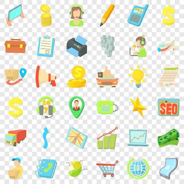 Goede zaken iconen set, cartoon stijl — Stockvector