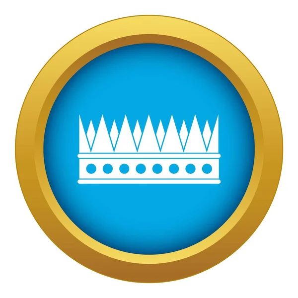 Couronne royale icône vecteur bleu isolé — Image vectorielle