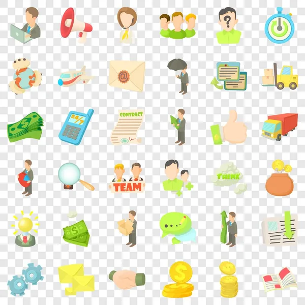 Business target icons set, cartoon style