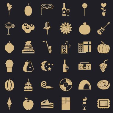 Dekorasyon Icons set, basit tarzı