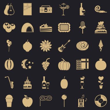 Disko Icons set, basit tarzı