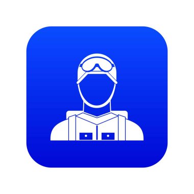 Askeri paraşütçü simgesi dijital mavi