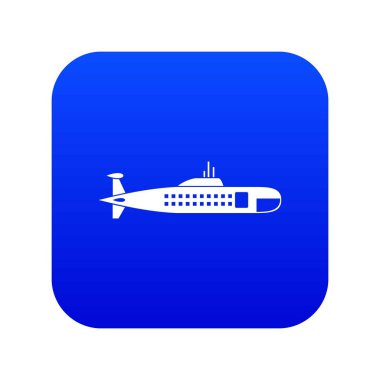 Askeri denizaltı simgesi dijital mavi