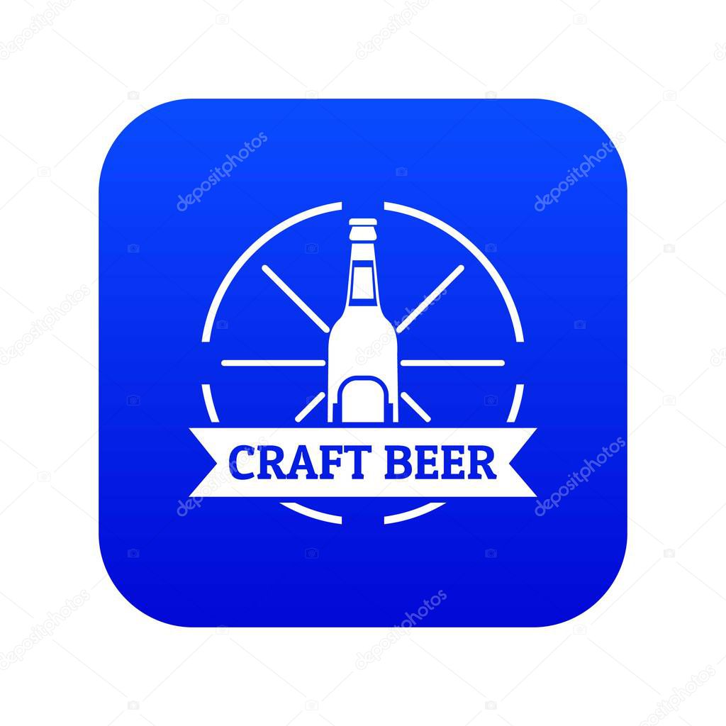 Craft beer icon blue vector