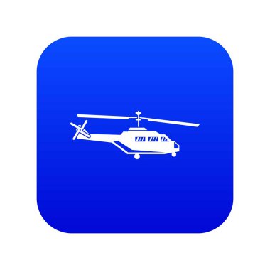 Askeri helikopter simgesi dijital mavi