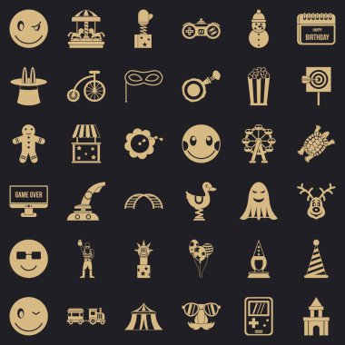 Kutlama Icons set, basit tarzı