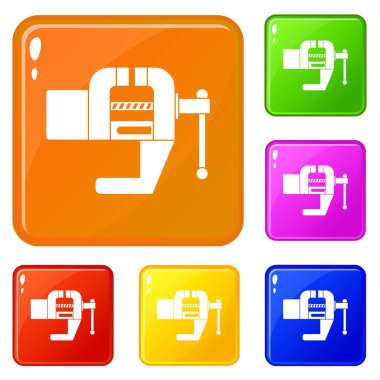 Vise araç simgeleri vektör rengini ayarlar