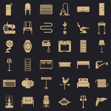 Mobilya Icons set, basit tarzı