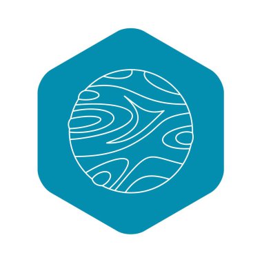 Çizgili gezegen simgesi, anahat stili