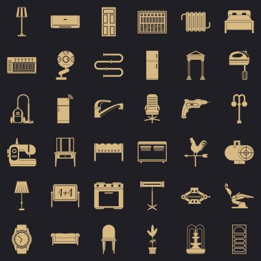 Ev Icons set, basit tarzı