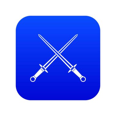 Kılıç simgesi dijital mavi