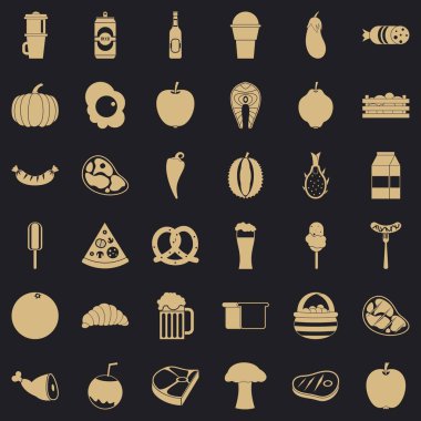 Akşam yemeği simgeler kümesi, simle stili