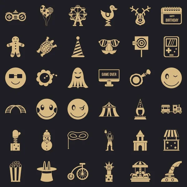 Eğlence Icons set, basit tarzı