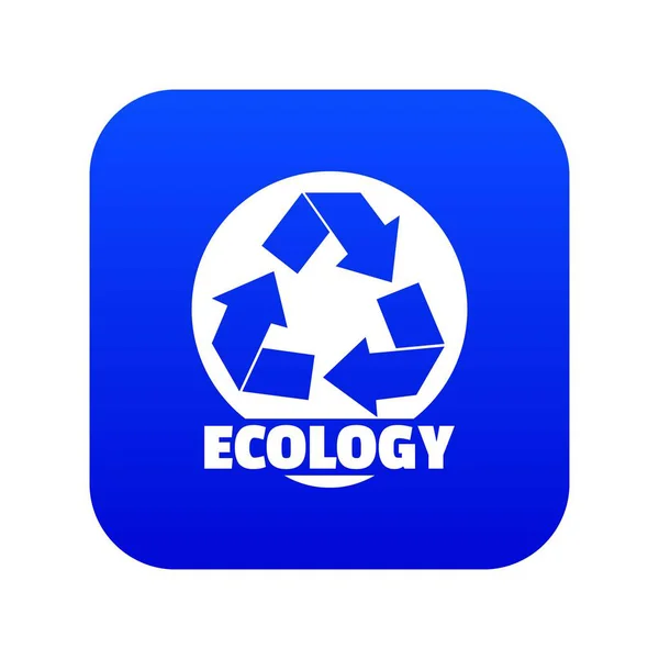 Recycling icon blue vector — Stock Vector