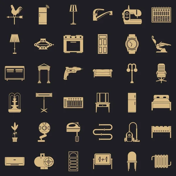 Buzdolabı Icons set, basit tarzı